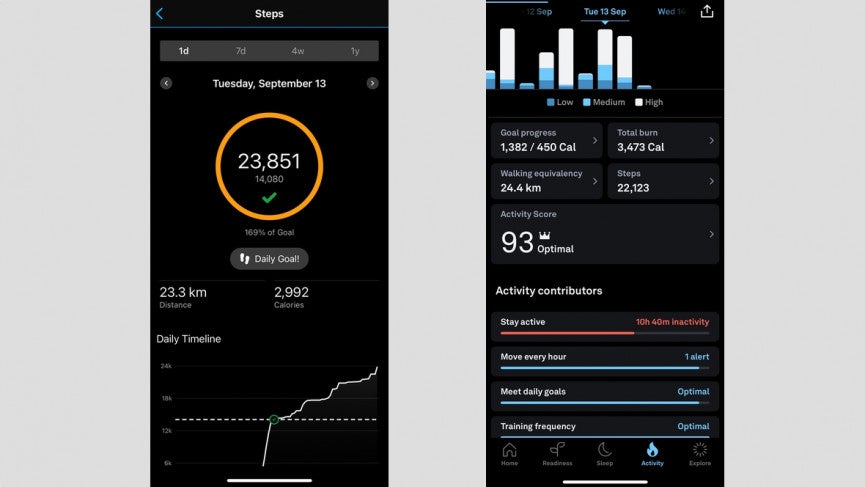 step tracking view