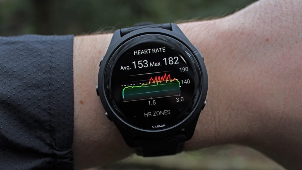 Garmin Forerunner 265 heart rate tracking example